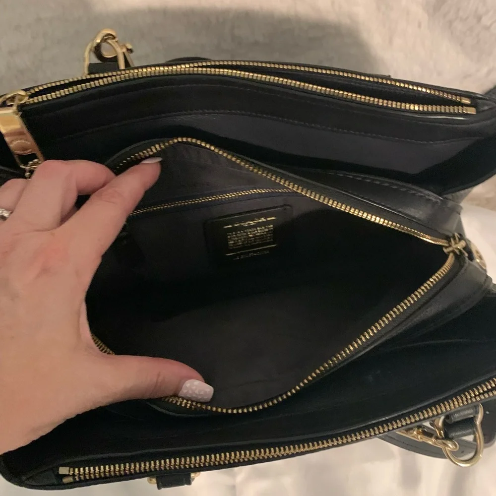 Coach Black Leather Satchel - Picture 5 of 6